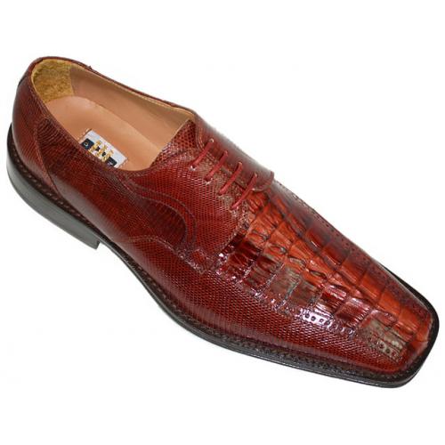 David Eden  "Hunnington" Brick Genuine Hornback Crocodile/Lizard Shoes